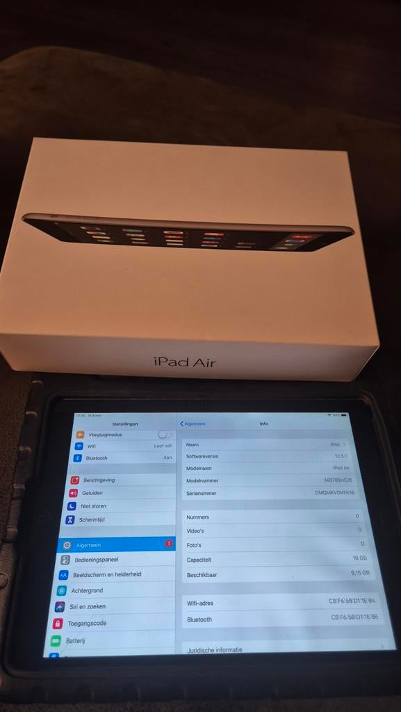 Apple iPad Air A1474, Computers en Software, Apple iPads, Gebruikt, Apple iPad Air, Wi-Fi, 10 inch, 16 GB, Grijs, Ophalen of Verzenden