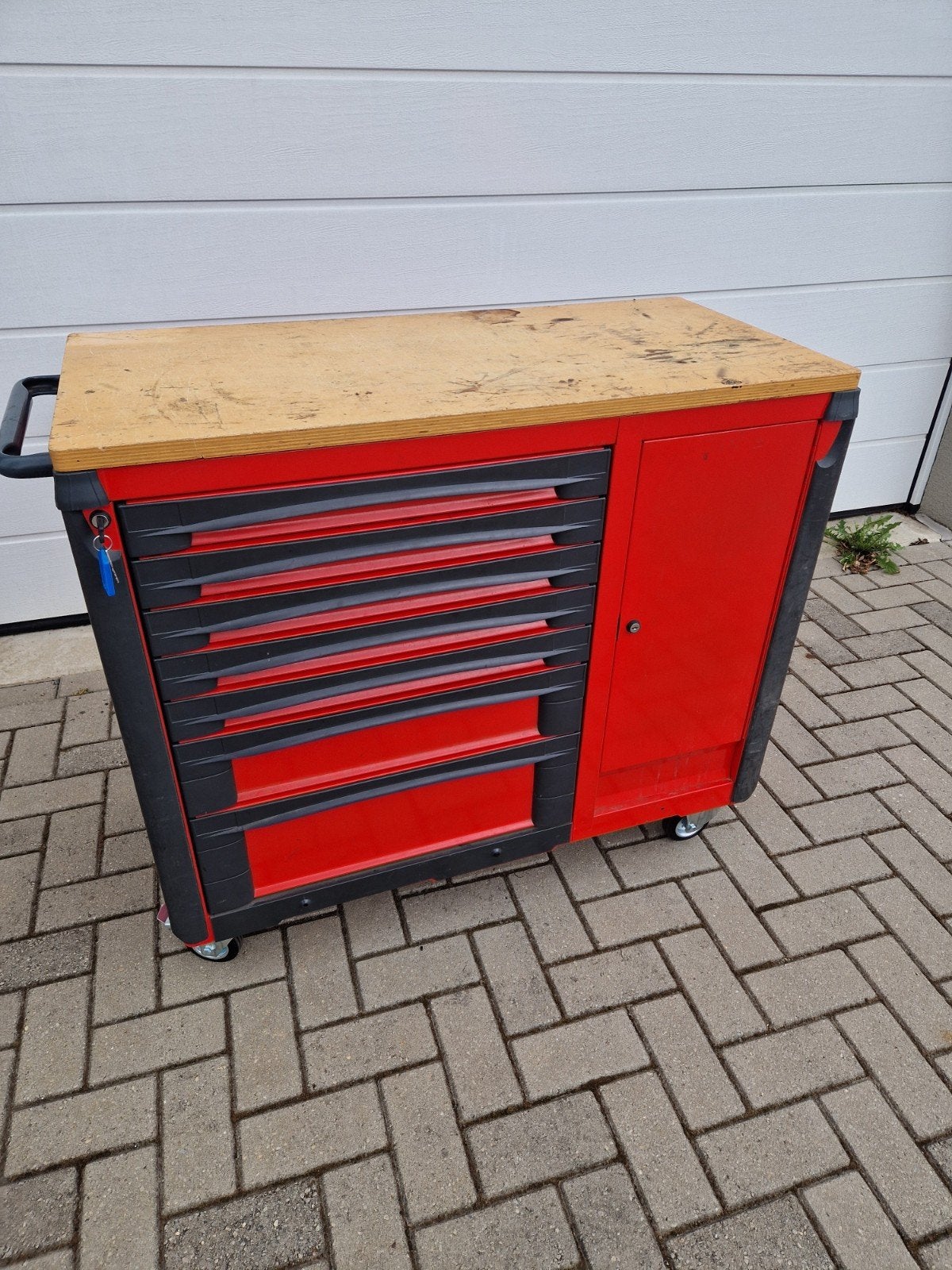 Facom gereedschapwagen werkbank, Doe-het-zelf en Verbouw, Gereedschapskisten, Ophalen, Gevuld, Gebruikt