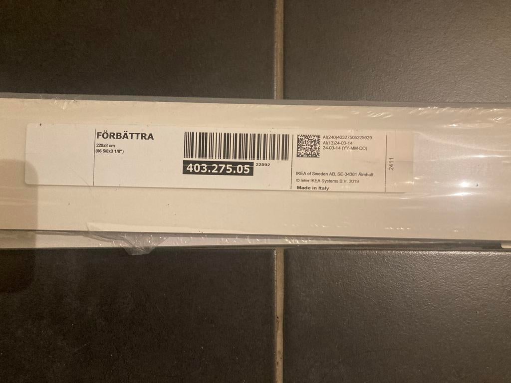 3x IKEA Förbättra plint wit 8cm - Nieuw in verpakking, Overige materialen, Nieuw, Ophalen of Verzenden, 200 tot 250 cm