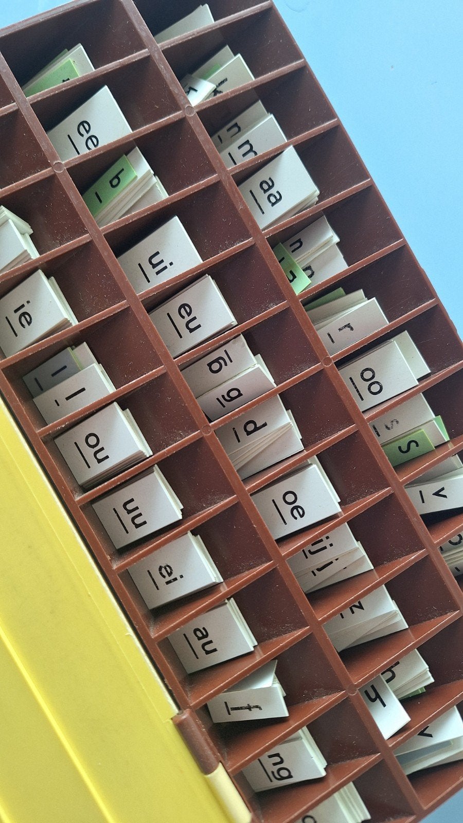 Vintage school letterdoos montessori, Ophalen of Verzenden, Gebruikt, Taal en Lezen