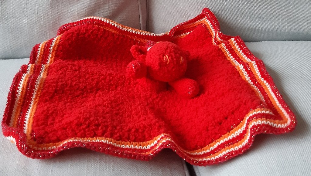 Mini knuffeldekentje / doekje Woolytoons Rode draakje, Ophalen, Nieuw, Haken, Overige typen
