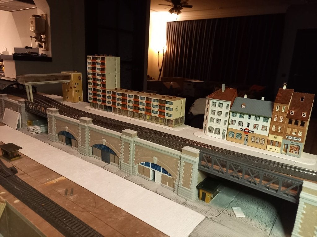 Marklin Diorama +  wat bouwspullen, Ophalen, Wisselstroom, Gebruikt, Brug, Tunnel of Gebouw
