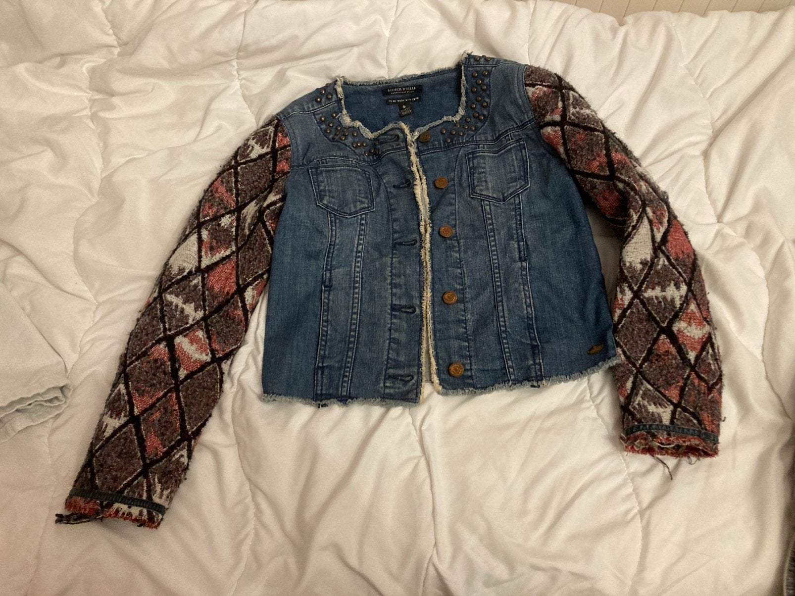 Spijkerjasje Scotch&Soda, Kinderen en Baby's, Kinderkleding | Maat 152, Ophalen of Verzenden, Gebruikt, Meisje, Jas