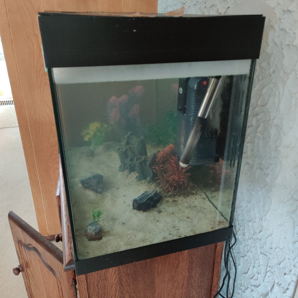Aquarium zonder vissen, met toebehoren. Zit nu nog water in, Ophalen, Inclusief toebehoren, Gebruikt, Leeg aquarium
