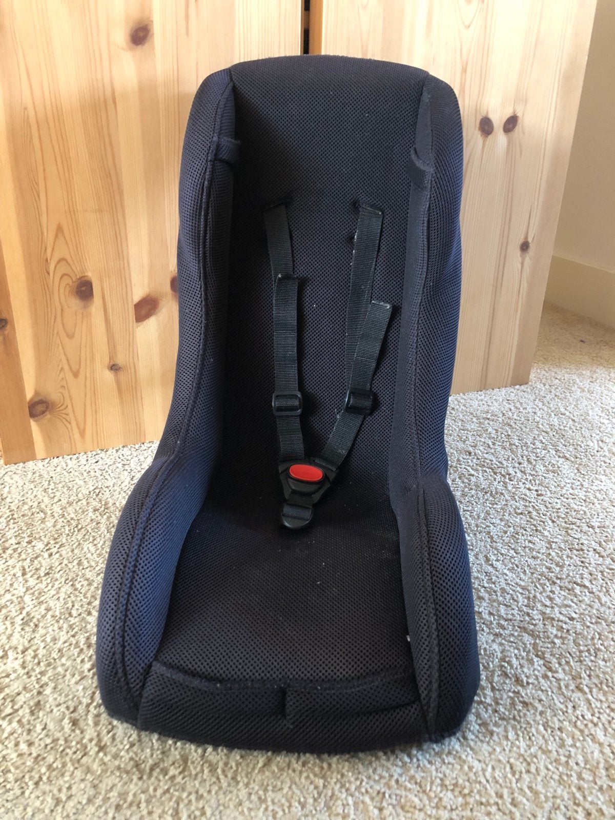 Zwart fietsstoeltje, Ophalen of Verzenden, Zo goed als nieuw, 9 t/m 18 kg