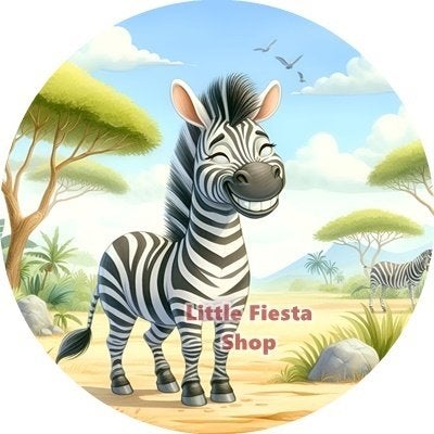 lf1248 luxe icing zebra safari 19cm eetbare taart print, Ophalen of Verzenden, Nieuw, Taarten, Versiering