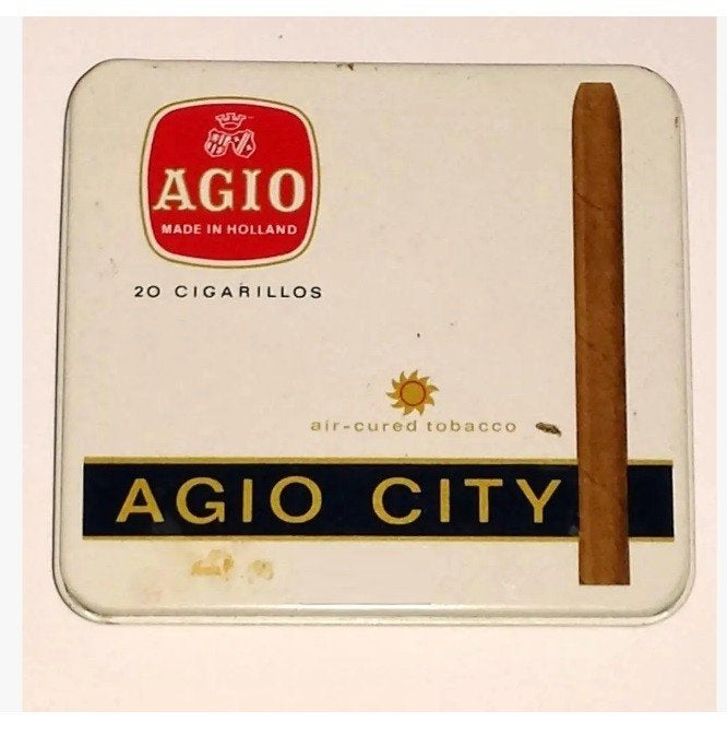 Antiek Blik Retro Vintage agio cigarillos medium tip, asbak,, Verzamelen, Ophalen of Verzenden, Gebruikt, Overige typen