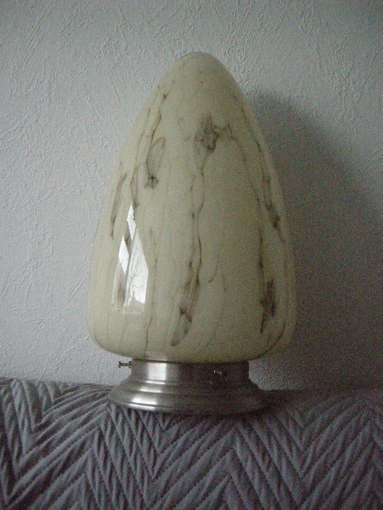 Grote lamp gemarmerde glas Menhir art deco art nouveau nieuw, Huis en Inrichting, Ophalen, Nieuw, E27 (groot), Glas