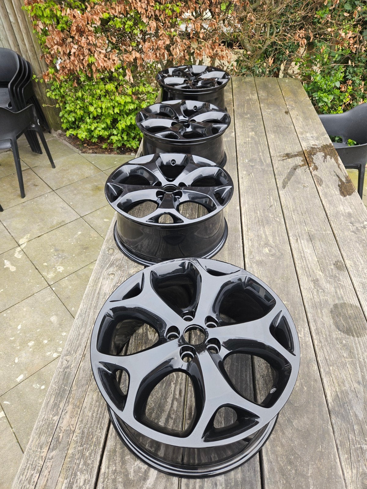 zwart gepoedercoate 18inch ET55 Ford velgen, Ophalen, Nieuw