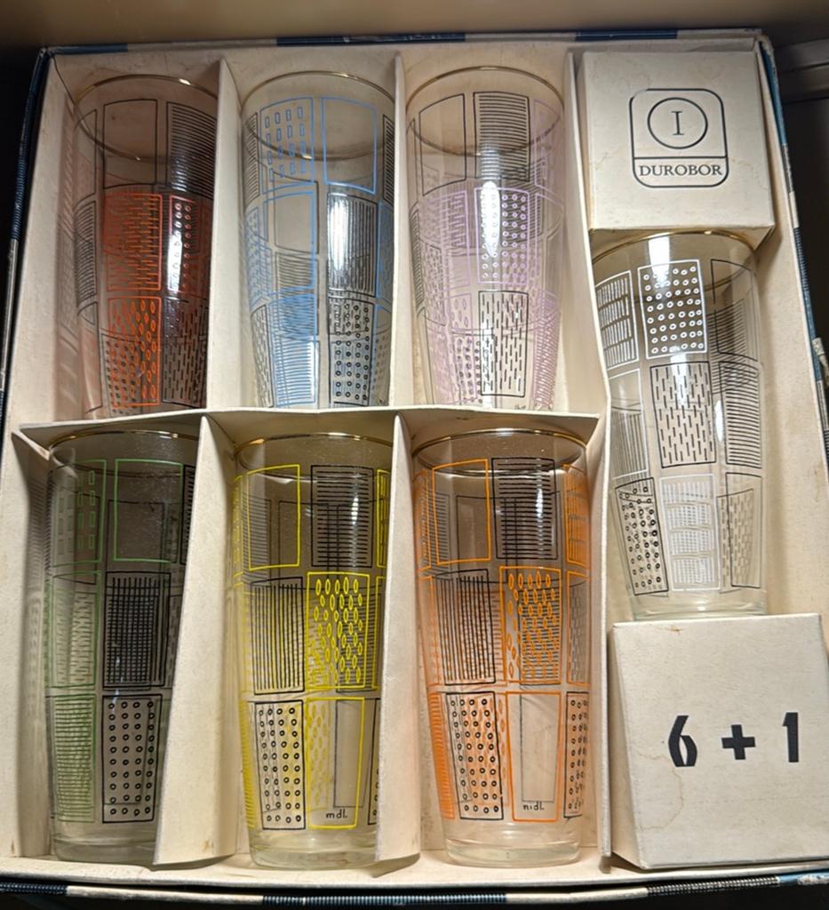 Vintage jaren '60 Durobor drinkglazen set - Compleet & perfe, Ophalen of Verzenden