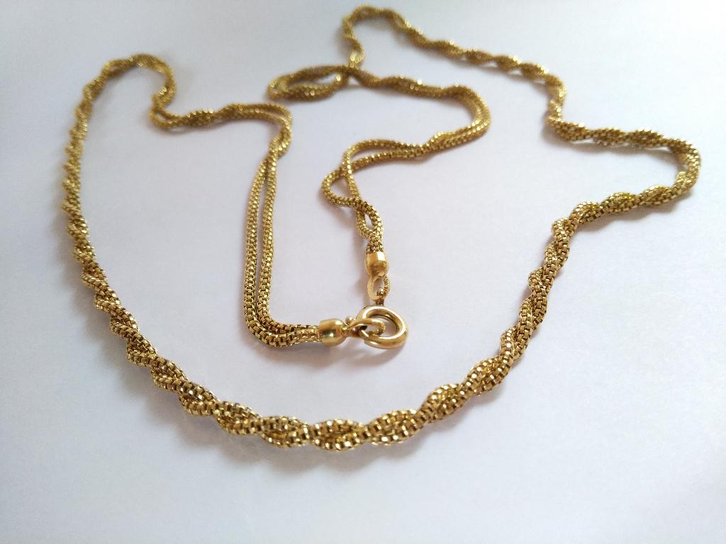 KETTING 80 cm, American Double, gevlochten koord en veerslot, Sieraden, Tassen en Uiterlijk, Kettingen, Ophalen of Verzenden, Zo goed als nieuw