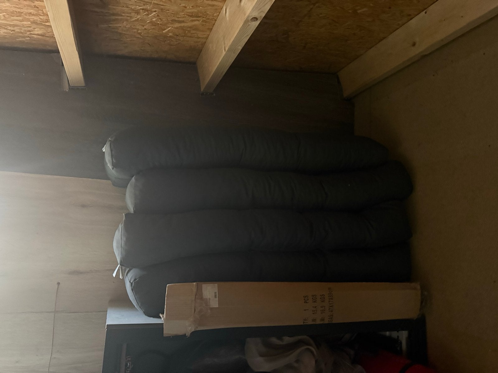 Set van 4 donkergroene tuinkussens, Caravans en Kamperen, Ophalen