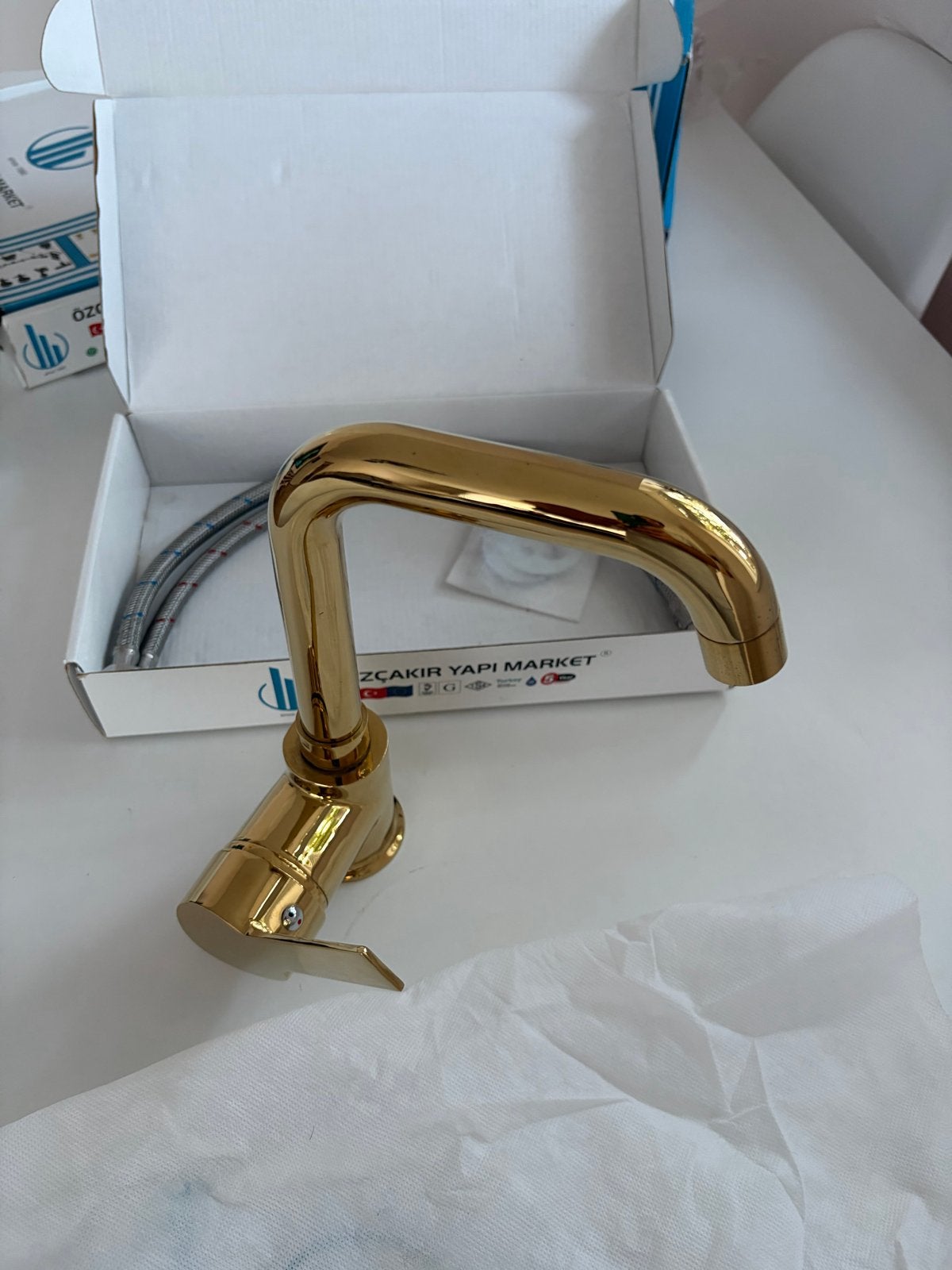 Gouden Kraan - Nieuw in Doos, Doe-het-zelf en Verbouw, Sanitair, Ophalen, Nieuw, Chroom, Kraan