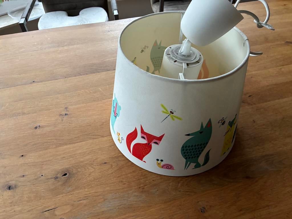 Kinderlamp met dierenprent, Ophalen, Gebruikt, Hanglamp kind, 50 tot 75 cm