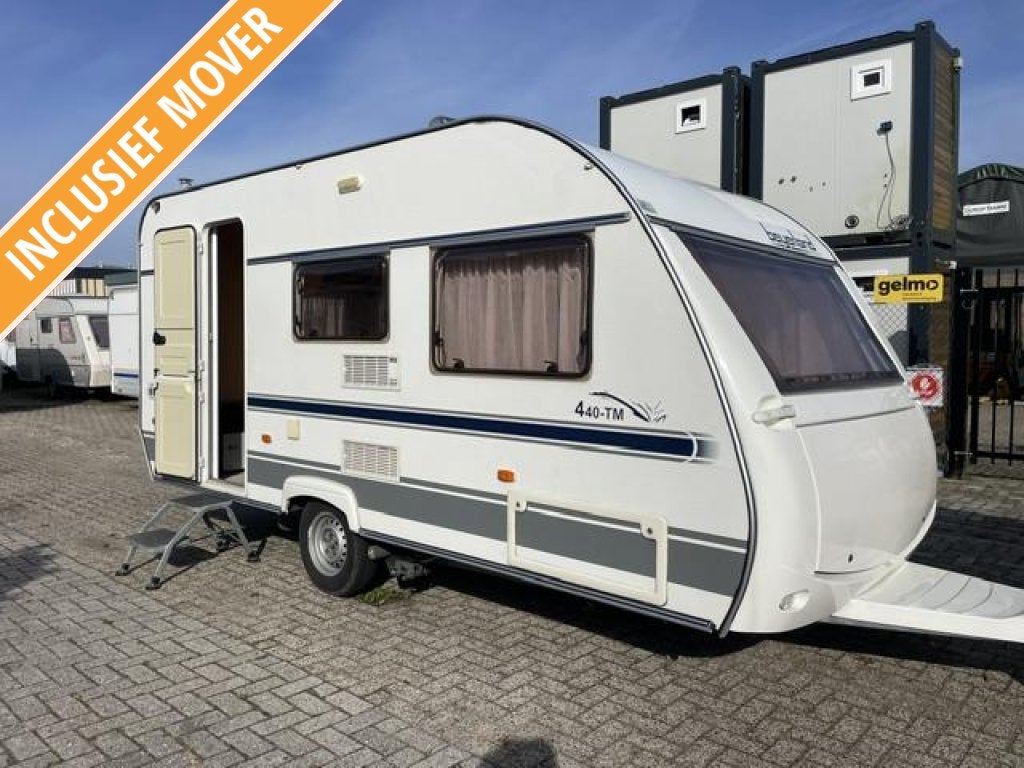 Beyerland Vitesse 440 TM 2002; vastbed zit mover; tent+luif, Dwarsbed, Bedrijf, Treinzit, 750 - 1000 kg