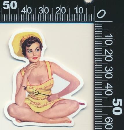 Sticker: Vintage Pin Up Girl (27), Verzamelen, Stickers, Ophalen of Verzenden, Zo goed als nieuw, Bedrijf of Vereniging