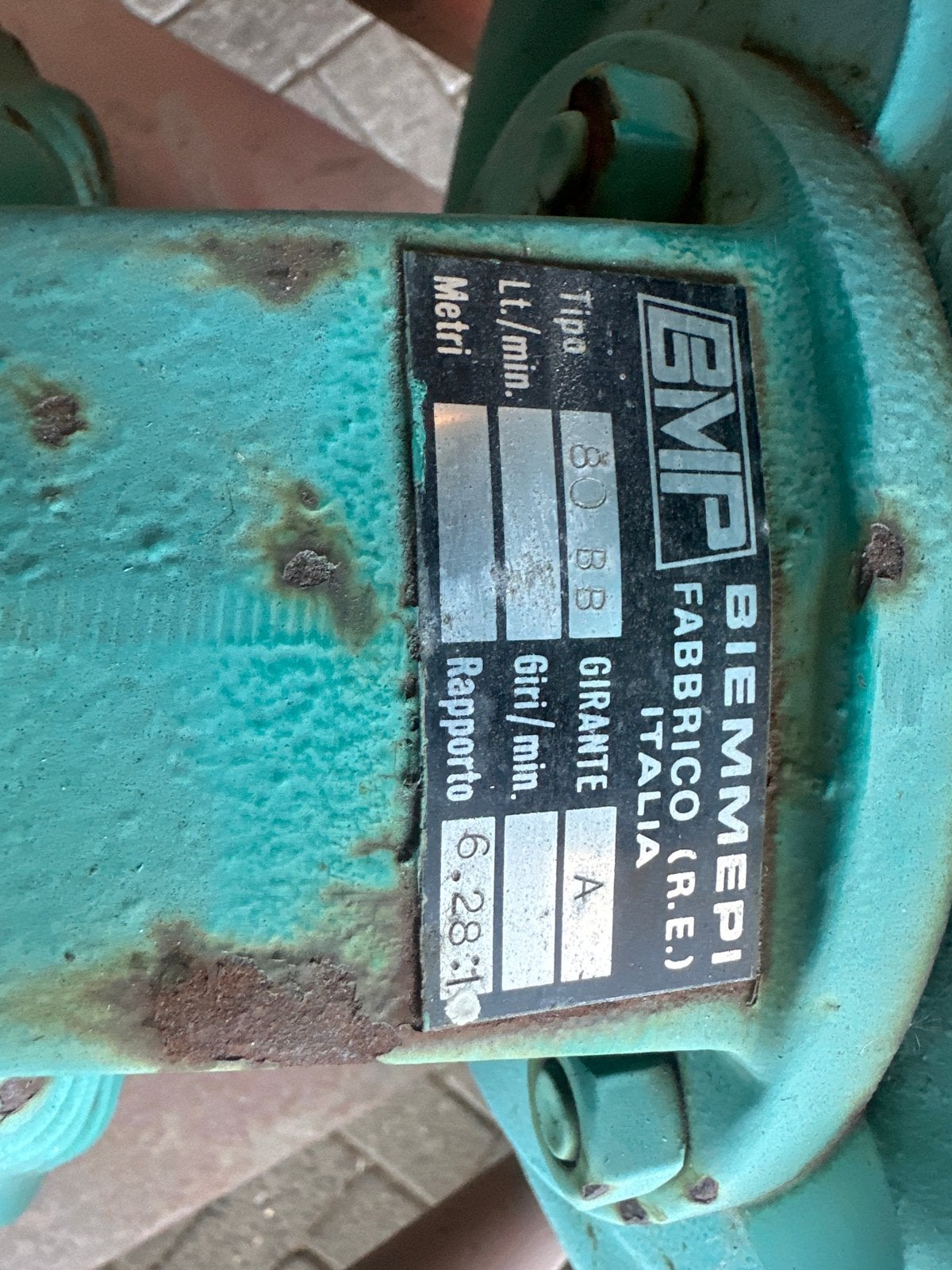 BiEmmePi 80BB Beregeningspomp met zuigkorf en slang, Ophalen, Gebruikt, Handmatig, Beregeningspomp