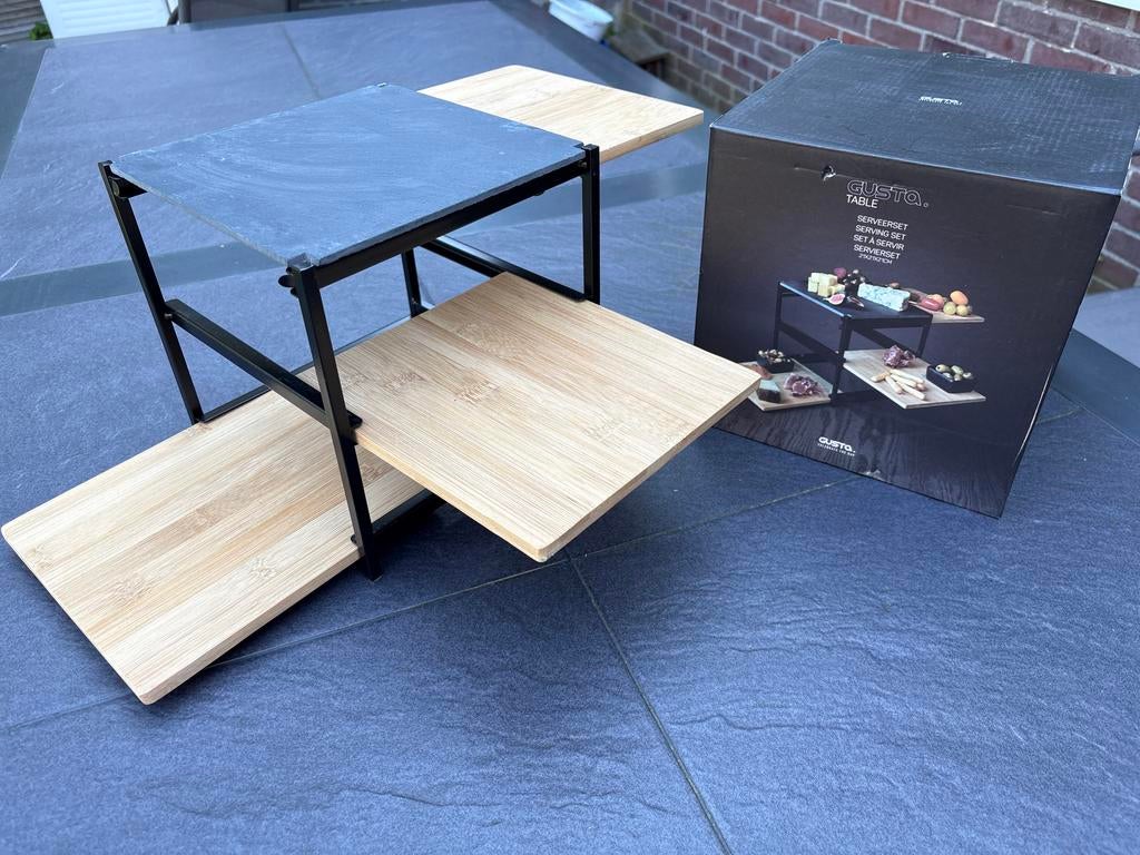 Gusta Serveerset - Bamboe & Leisteen - Nieuw in doos, Huis en Inrichting, Overige materialen, Overige typen, Ophalen of Verzenden
