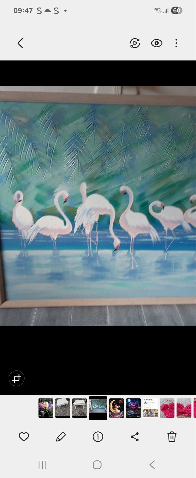 Mooi groot schilderij op doek., Antiek en Kunst, Ophalen