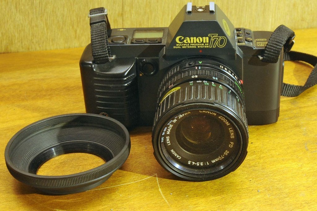Canon T-70, Audio, Tv en Foto, Ophalen of Verzenden, Gebruikt, Spiegelreflex, Canon