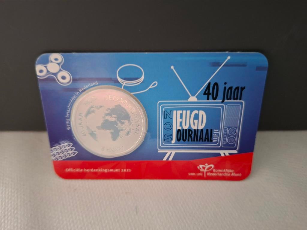 40 jaar Jeugdjournaal 5 euro munt 2021, Verzenden, Koningin Beatrix, Zilver, Euro's