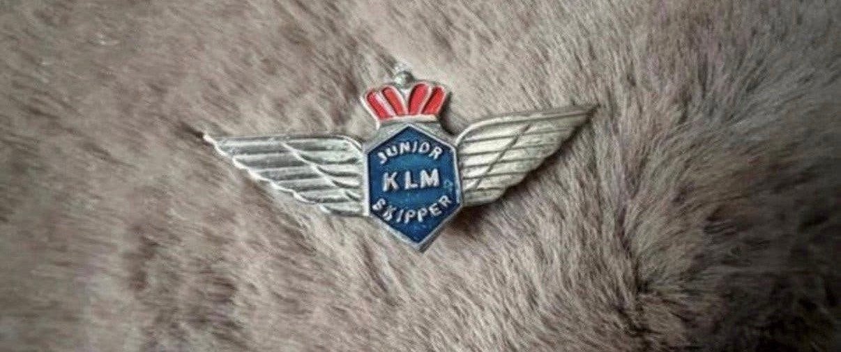 Klm junior skipper speldje, Ophalen of Verzenden, Zo goed als nieuw, Patch, Badge of Embleem