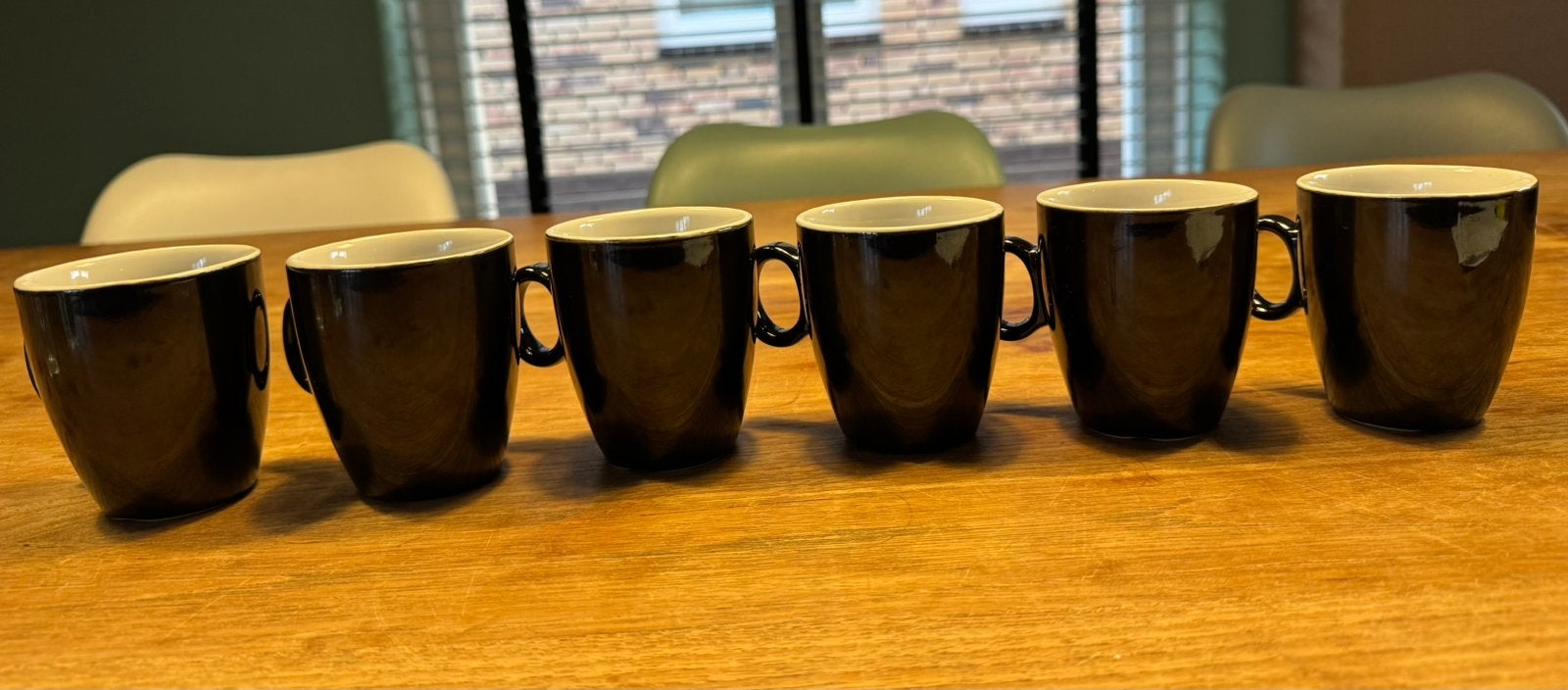 Set van 6 zwarte espressokopjes/koffiekopjes (strak design), Ophalen of Verzenden, Zo goed als nieuw