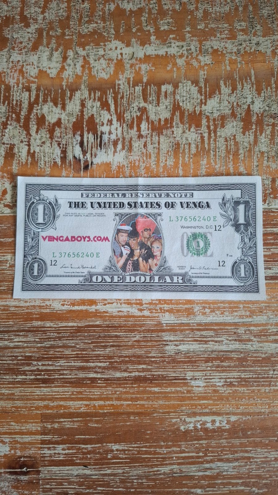 Vengaboys 1 dollar biljet - Uniek verzamelobject, Postzegels en Munten, Bankbiljetten | Amerika, Ophalen of Verzenden, Los biljet