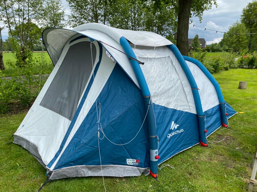 Quechua Air Seconds 4.1 Fresh & Black, Caravans en Kamperen, Tenten, Ophalen, Zo goed als nieuw, Tot en met 4