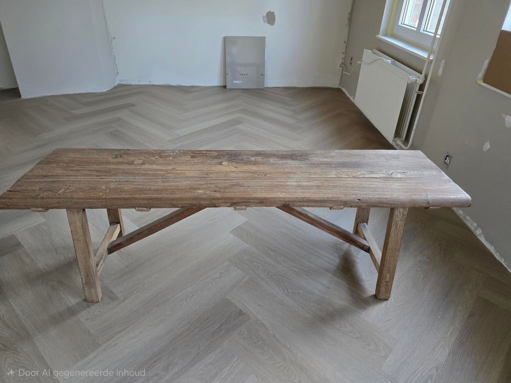 Oud houten bank tafel sidetable landelijk chinees, Huis en Inrichting, Ophalen