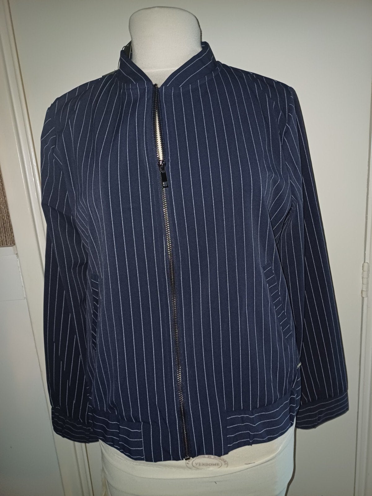 Mi piace travel bomberjack Blue pinstripe XL, Mp, Mp, Blauw, Maat 46/48 (XL) of groter