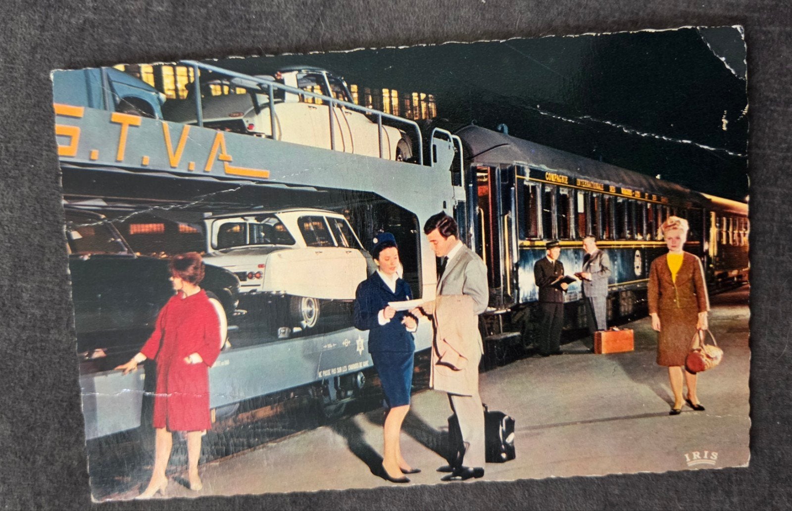 Vintage Ansichtkaart SNCF Auto-Couchettes Trein Frankrijk, Verzenden, 1960 tot 1980, Ongelopen, Frankrijk