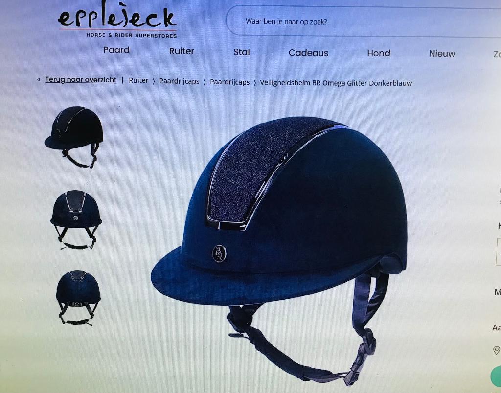 Cap BR, Omega Glitter, donkerblauw, Ophalen of Verzenden, Zo goed als nieuw, Dressuur, Cap
