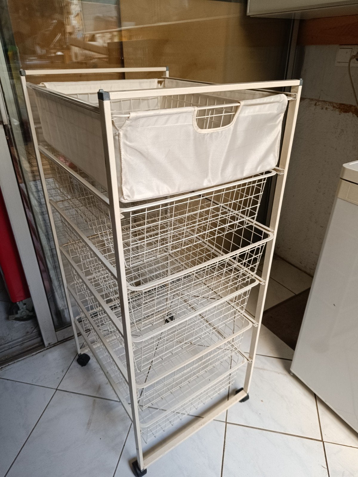 Opbergrek met draadmanden ikea jonaxel, Ophalen, Gebruikt