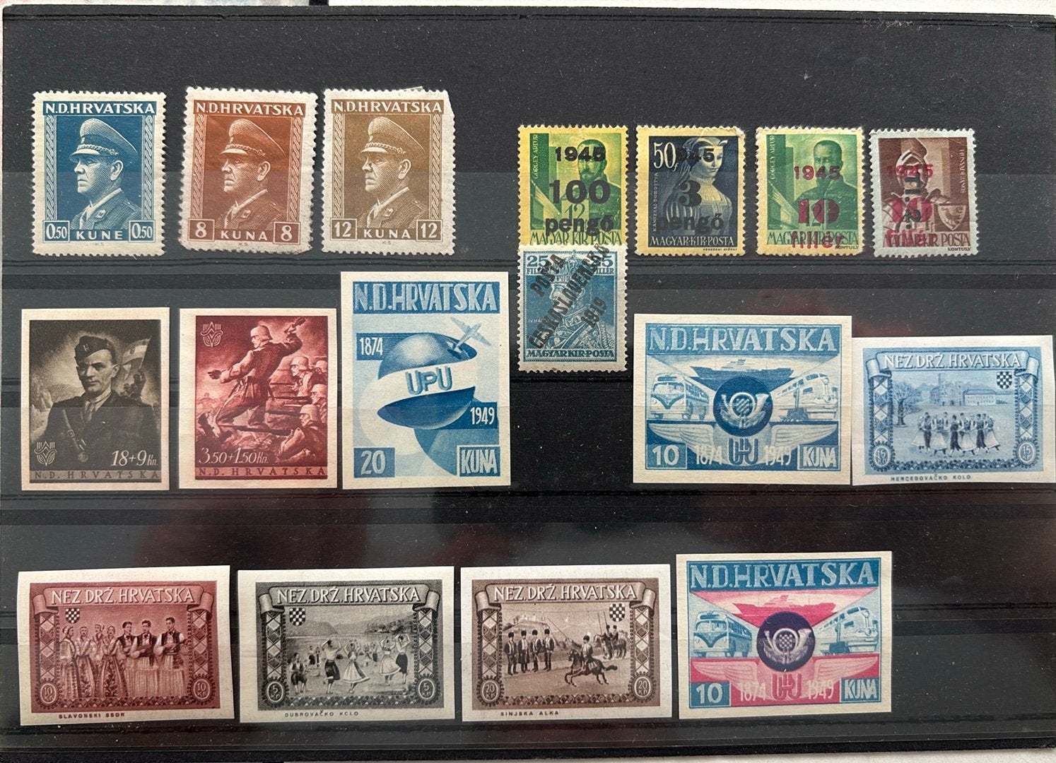 Postzegels Kroatie / Hongarije, Ophalen of Verzenden