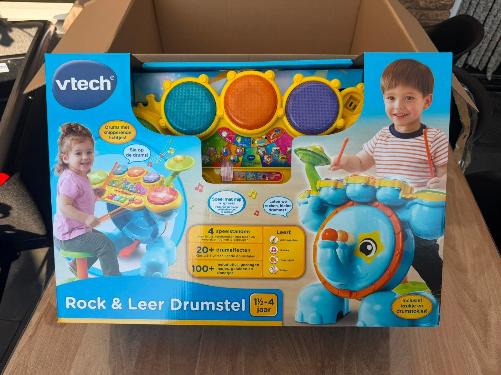 Te koop: VTech Rock & Leer Drumstel (1,5 – 4 jaar), Kinderen en Baby's, Speelgoed | Vtech, Ophalen of Verzenden, Nieuw