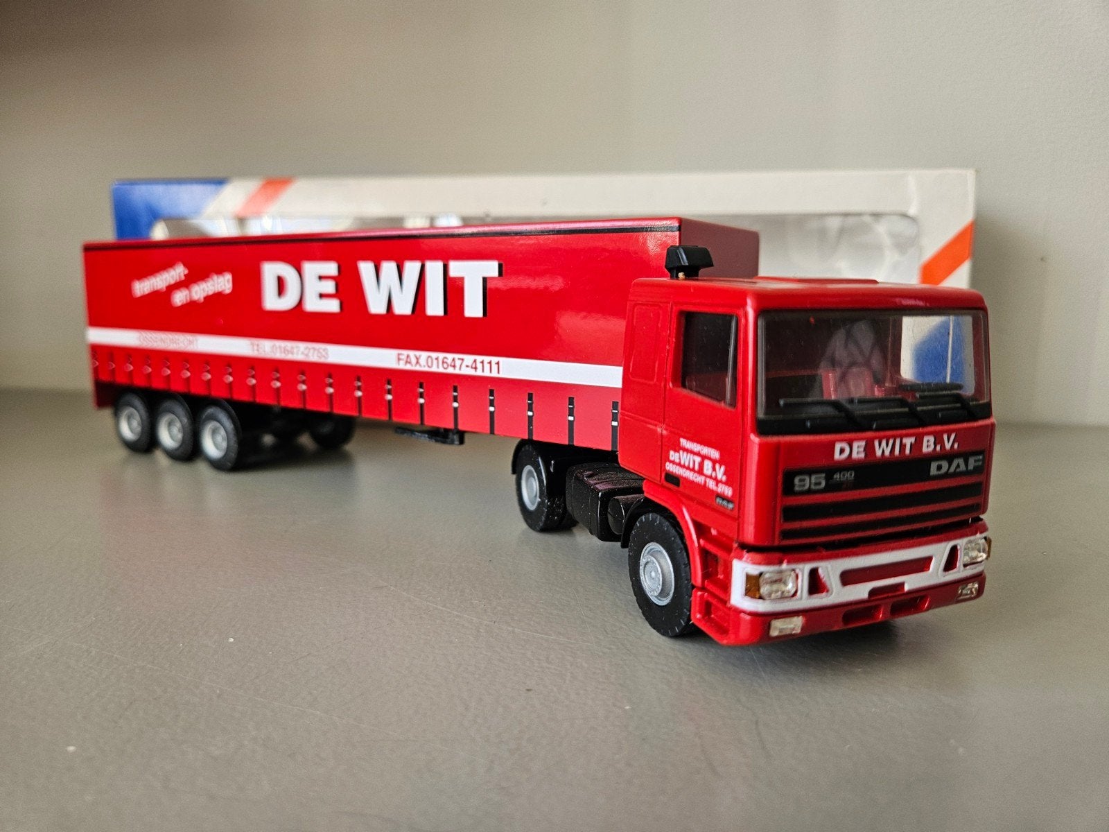 Lioncar Daf 95 De Wit Ossendrecht ovp, Ophalen of Verzenden, Zo goed als nieuw, Bus of Vrachtwagen, Lion Toys