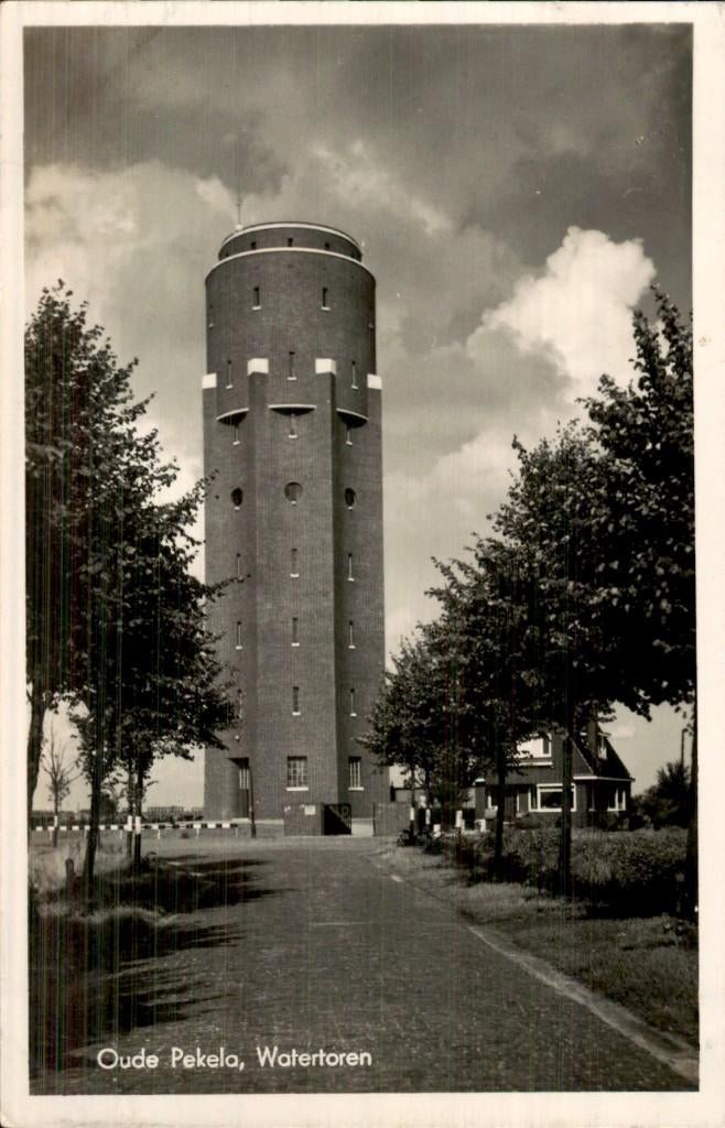 Oude Pekela - Watertoren - Aanzicht, Ophalen of Verzenden, 1940 tot 1960, Gelopen, Groningen