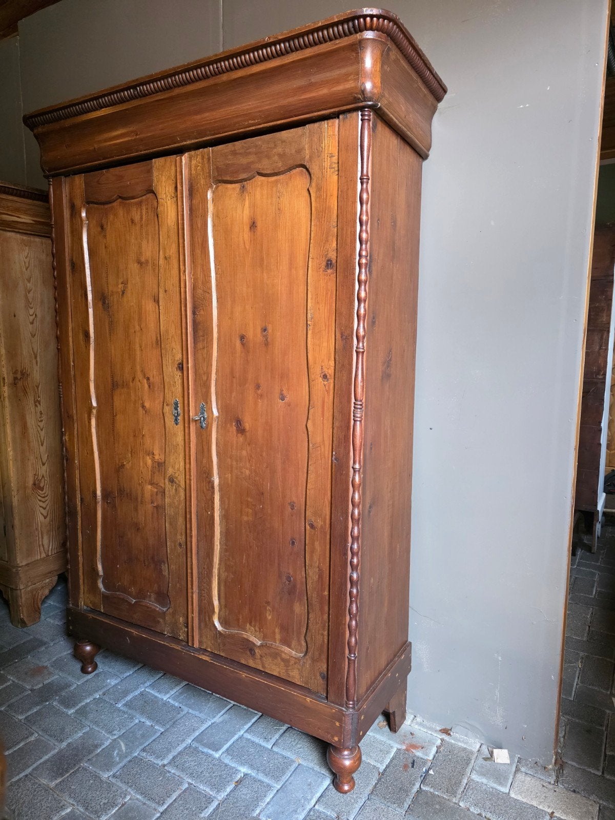 Originele grenen biedermeier meidenkast bezorgen mogelijk, Ophalen of Verzenden