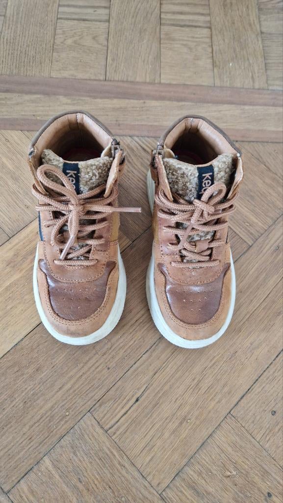 KEQ jongensschoenen, bruin leer, maat 27, Kinderen en Baby's, Kinderkleding | Schoenen en Sokken, Zo goed als nieuw, Schoenen