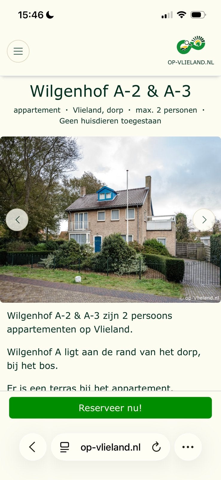 Vlieland Wilgenhof 08-08 tot 22-08
