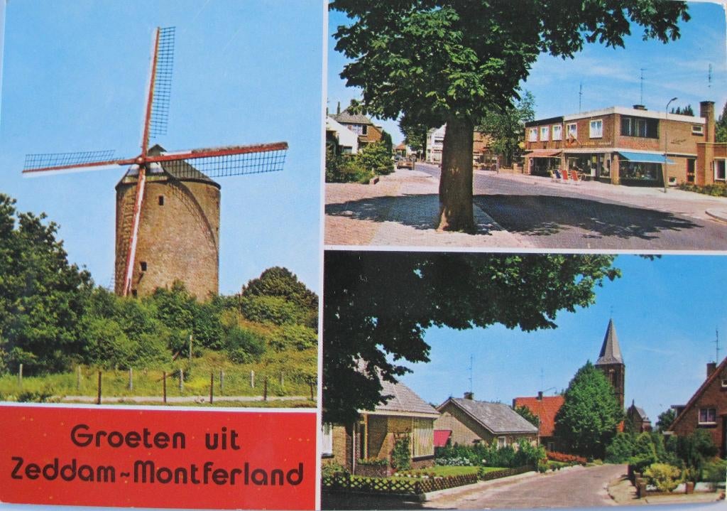 Groeten uit Zeddam met o.a. een afbeelding van de torenmolen, Verzenden, 1980 tot heden, Gelopen, Gelderland