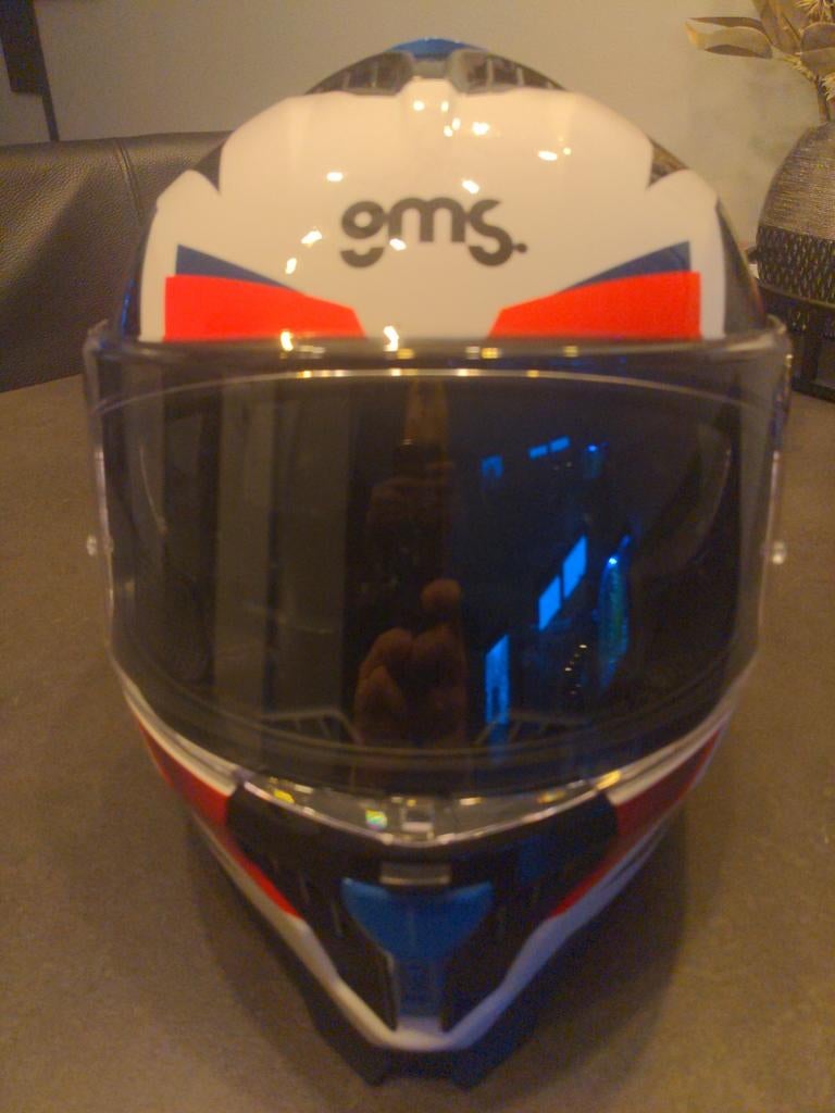 Nieuwe GMS Integraalhelm - Wit, Rood, Blauw, Heren, XL, Nieuw zonder kaartje, Integraalhelm