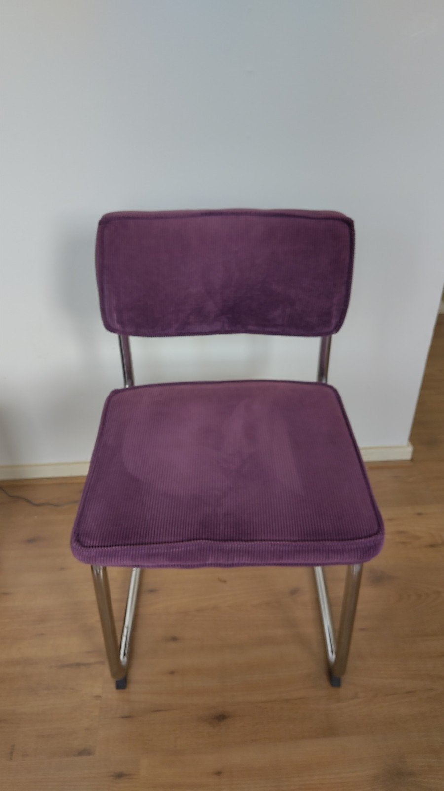 2 paarse buisframe stoelen, Ophalen, Gebruikt