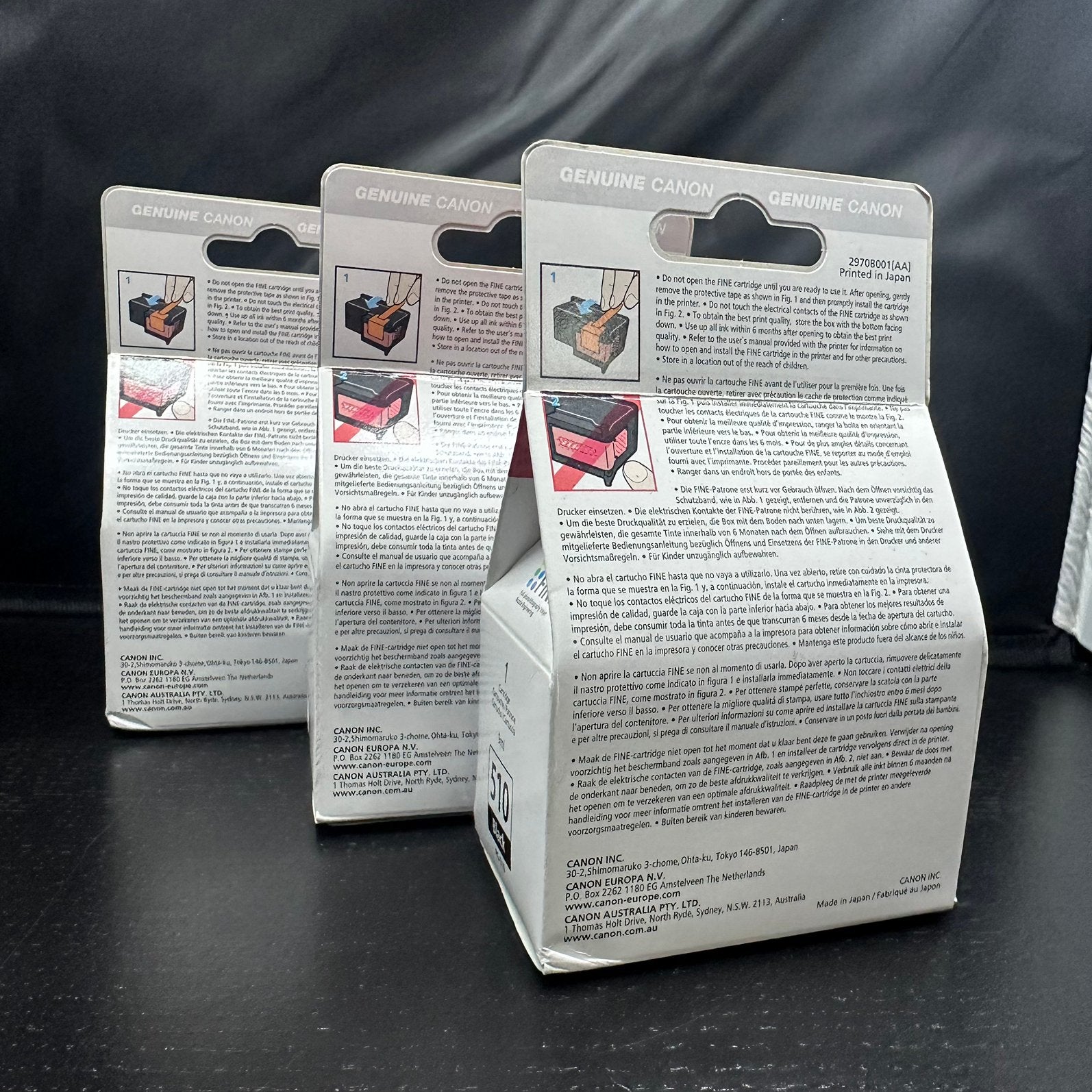 3x Originele Canon PG-510 Zwarte Inktcartridges Nieuw, Computers en Software, Printerbenodigdheden, D, Verzenden, Cartridge, Nieuw
