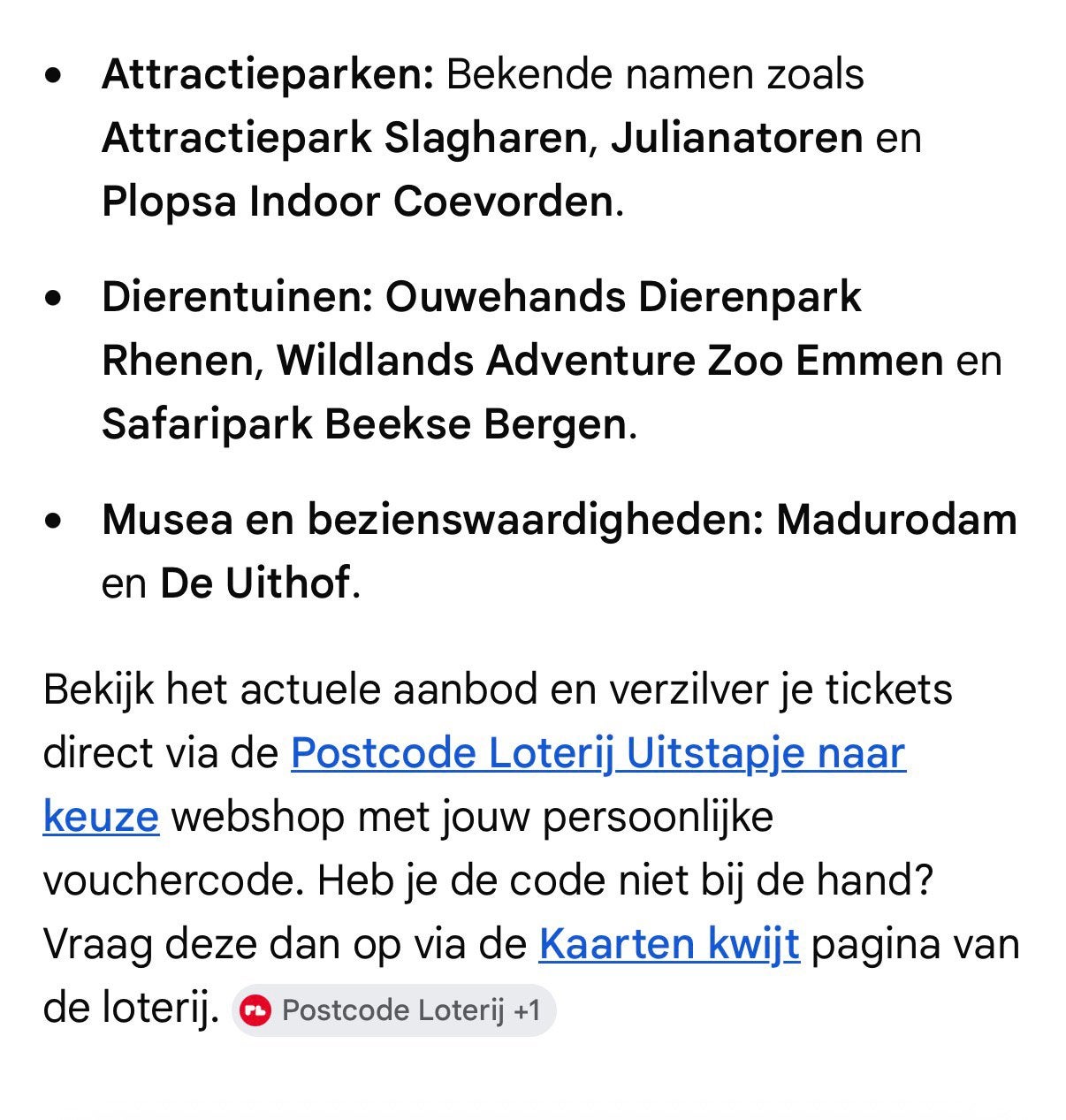 Uitstapje naar keuze 4 personen E 70,- vaste prijs!, Tickets en Kaartjes, Drie personen of meer, Cadeaubon