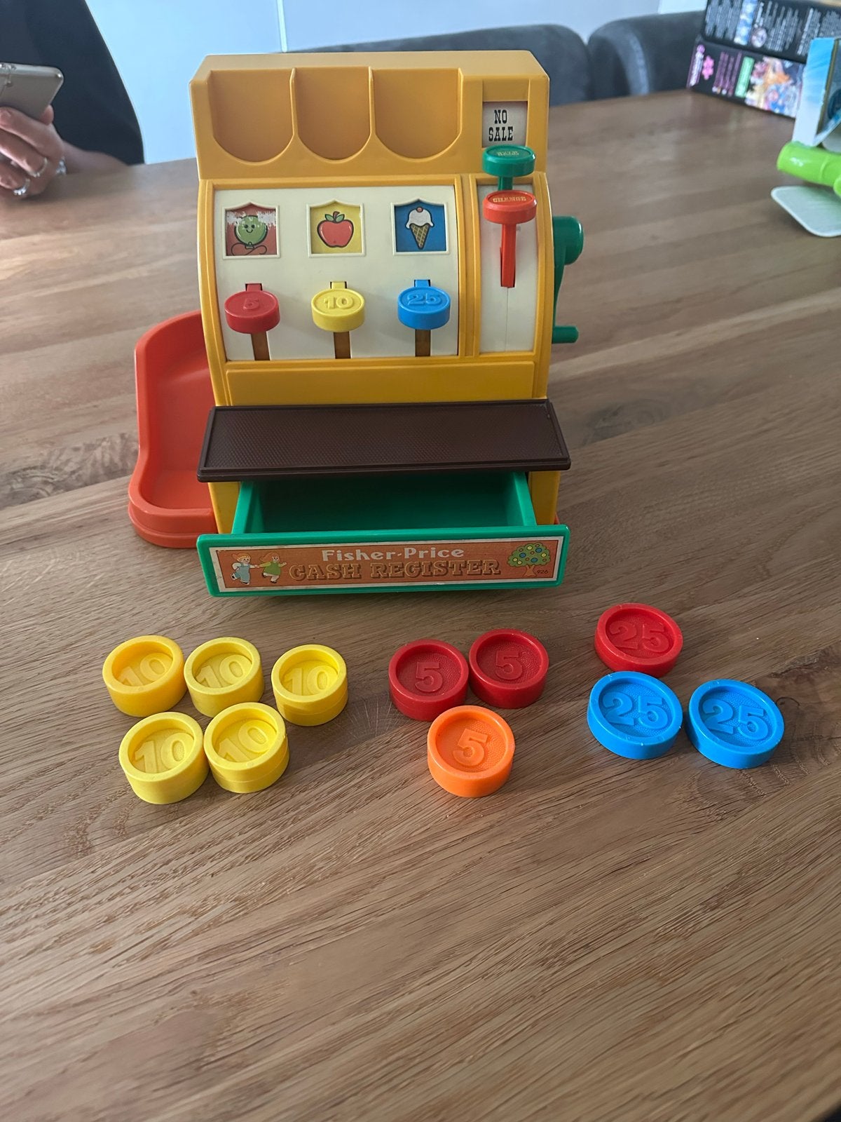 Vintage Fisher-Price Kassa met munten - Jaren 70/80, Kinderen en Baby's, Speelgoed | Fisher-Price, Ophalen of Verzenden, Gebruikt