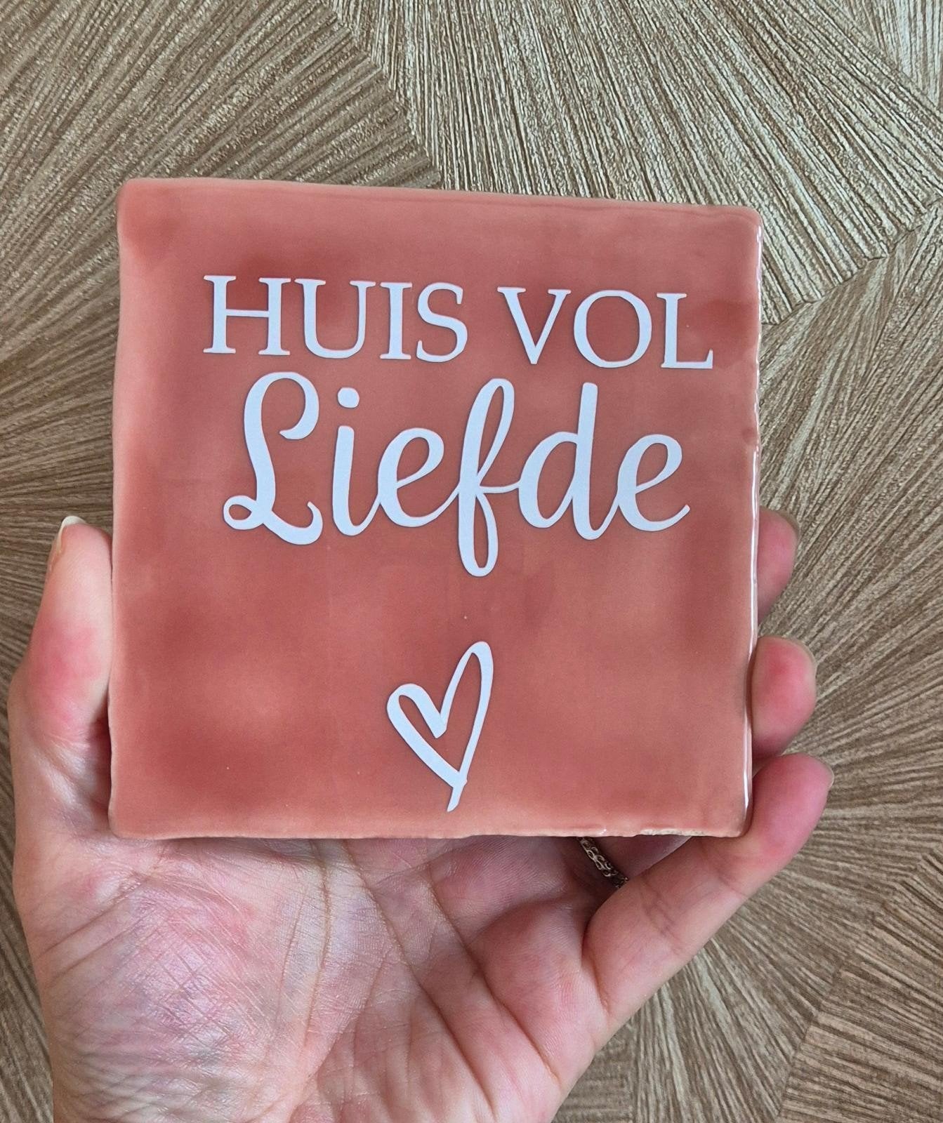 Tegel met tekst - Huis vol Liefde, Ophalen of Verzenden