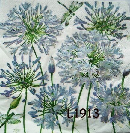 Servetten decoupage/bullet journal- Bloemen Agapanthus L1913, Verzenden, Nieuw