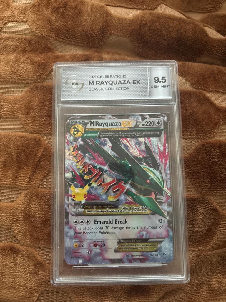 Pokémon Graded Kaarten: M Rayquaza EX, Houndoom, Lunala GX,, Ophalen of Verzenden, Zo goed als nieuw, Meerdere kaarten